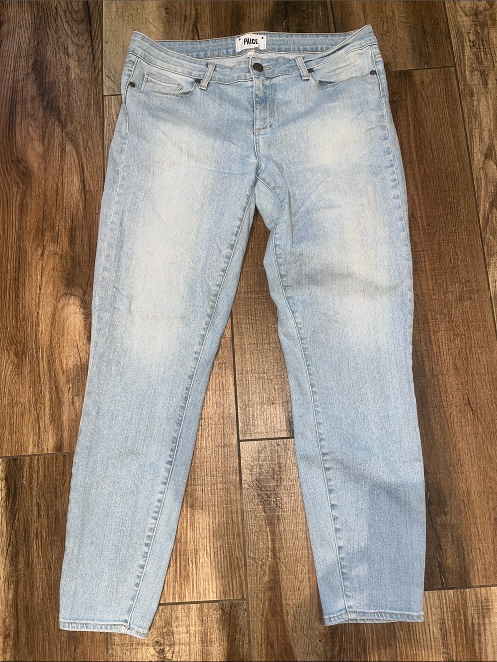 PAIGE Verdugo Ankle Light Wash Skinny Jeans - Pale Blue